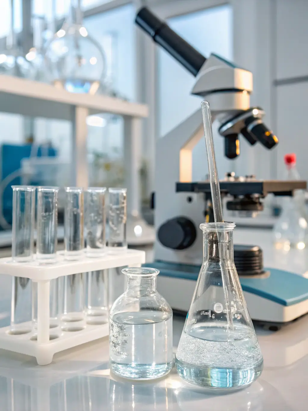 Researchers in a lab analyzing water samples, highlighting the role of scientific research in driving positive change.