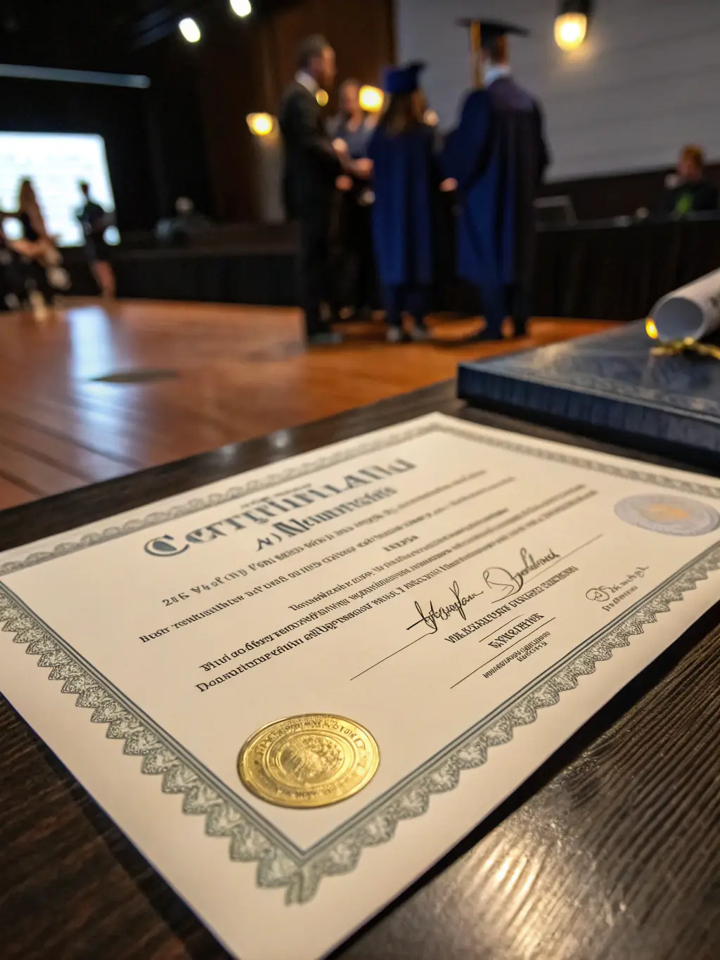 A close-up shot of a beautifully designed Magic Garden competition certificate, prominently displaying the Garmn logo and the competition name, symbolizing the prestige of winning.